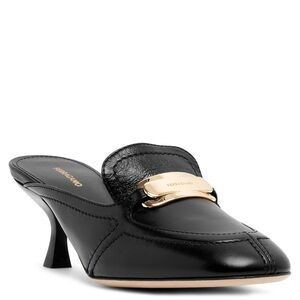 Salvatore Ferragamo Elodye Black Leather Mules